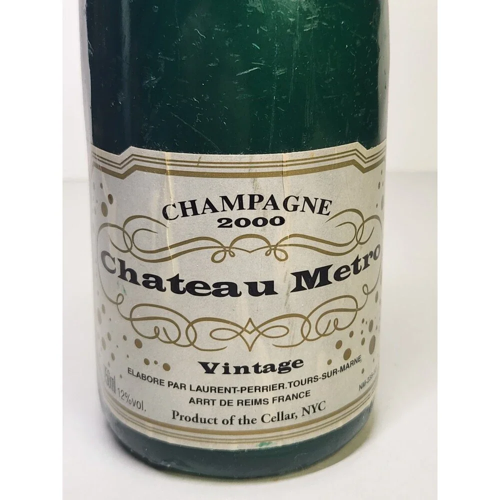 Champagne Bottle Candle Chateau Metro Vintage 12